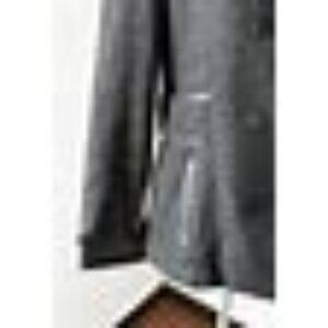 Victorias Secret Black Metallic Tweed Faux Leather Trim Peacoat Jacket